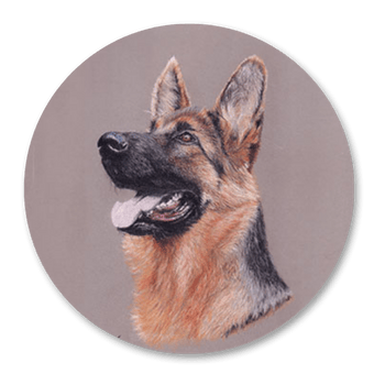 médaillon représentant un berger allemand